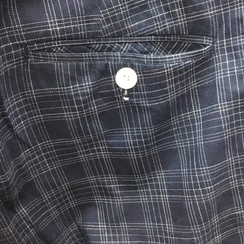 ザラメン ZARA MAN パンツ スラックス スラックスパンツ ワイドパンツ カジュアルパンツ チェックパンツ 42 チェック 紺 / ネイビー /  メンズ USED 古着 中古 10122390