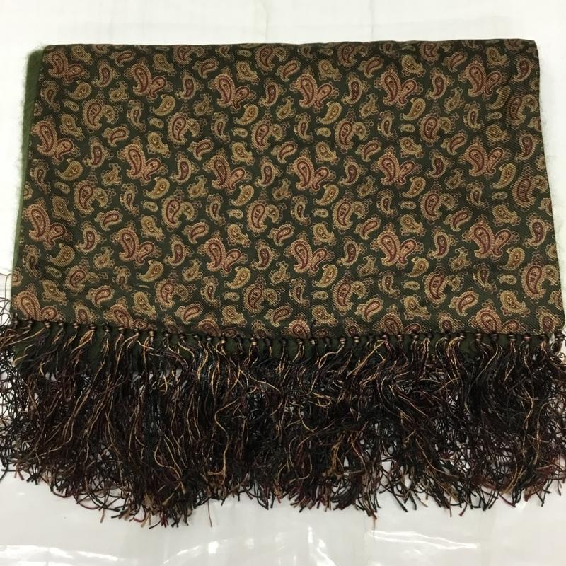 ブルックスブラザーズ BROOKS BROTHERS マフラー マフラー カシミヤ ペイズリー ロゴ、文字 カーキ / カーキ /  メンズ USED 古着 中古 10113639