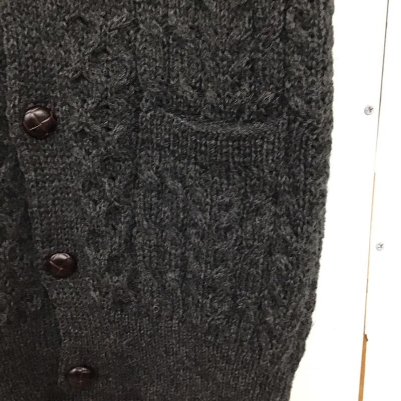 アラン ウーレン ミルズ aran WOOLLEN MILLS ベスト ベスト ニットベスト ノースリーブカットソー 前ボタン M 無地 灰 / グレー /  メンズ USED 古着 中古 10140732