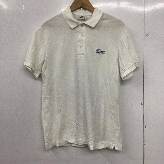 ラコステ LACOSTE ポロシャツ 半袖 5 ロゴ、文字 白 / ホワイト /  メンズ USED 古着 中古 10148248