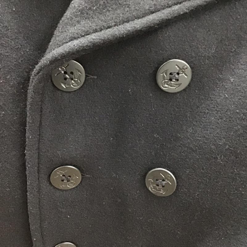 ショット schott コート ピーコート ピーコート アウター ダブル ショートコート 36 無地 ダークグレー / ダークグレー /  メンズ USED 古着 中古 10146664