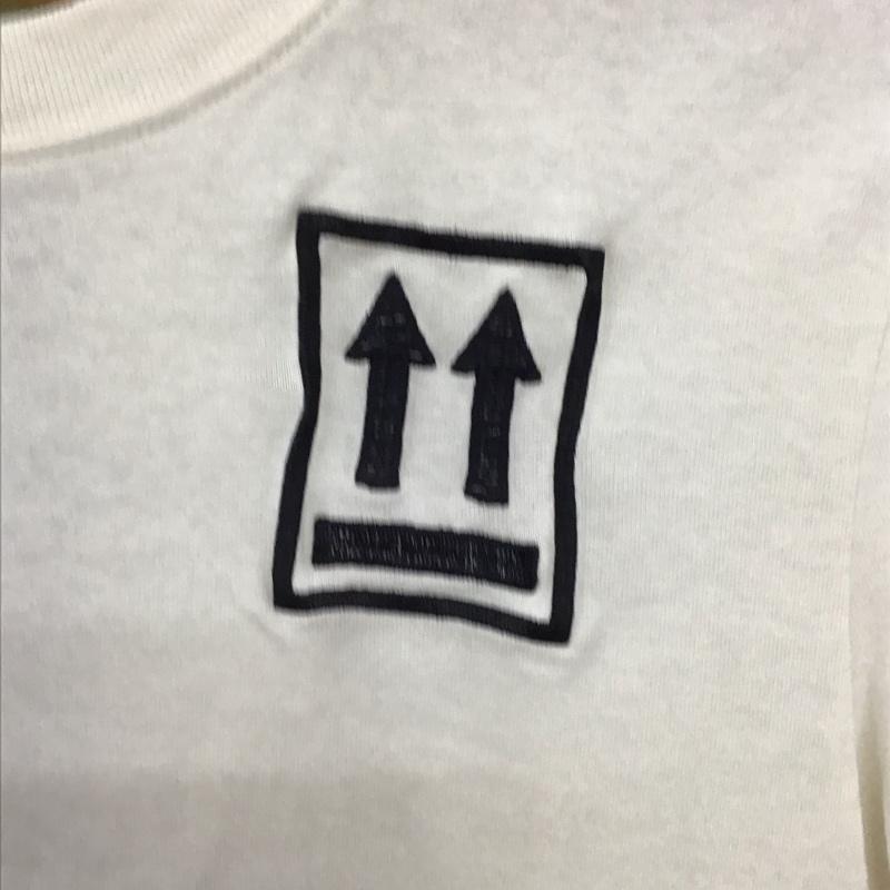 オフホワイト off white Tシャツ 半袖 半袖カットソー 刺繍Tシャツ クルーネックカットソー XS ロゴ、文字 アイボリー / アイボリー /  メンズ USED 古着 中古 10150906