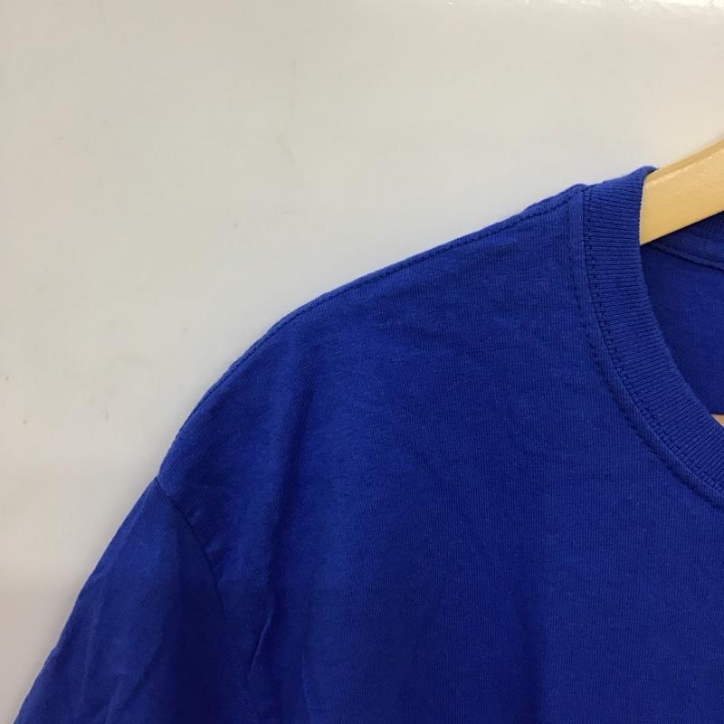 チャンピオン Champion Tシャツ 半袖 半袖カットソー プリントTシャツ クルーネックカットソー L 無地 青 / ブルー /  メンズ USED 古着 中古 10150934