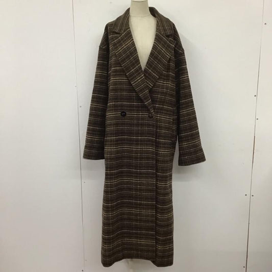 マウジー MOUSSY コート コート一般 010DAG30-6490 A LINE WOOL LONG COAT 2 チェック 茶 / ブラウン /  レディース USED 古着 中古 10108229