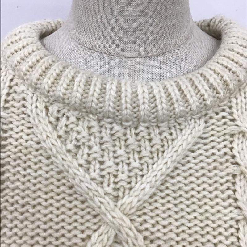 ザラ ZARA ニット、セーター 長袖 6771 313 712 ローゲージ XL  アイボリー / アイボリー / X 黒 / ブラック /  レディース USED 古着 中古 10119609