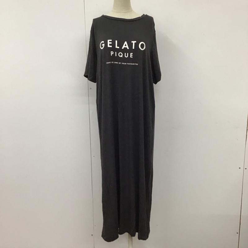 ジェラートピケ gelato pique ワンピース ロングスカート 無地 X プリント 灰 / グレー /  レディース USED 古着 中古 10111424