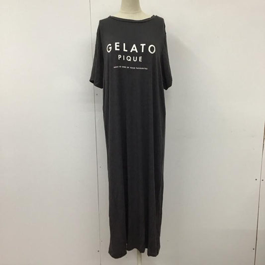 ジェラートピケ gelato pique ワンピース ロングスカート 無地 X プリント 灰 / グレー /  レディース USED 古着 中古 10111424