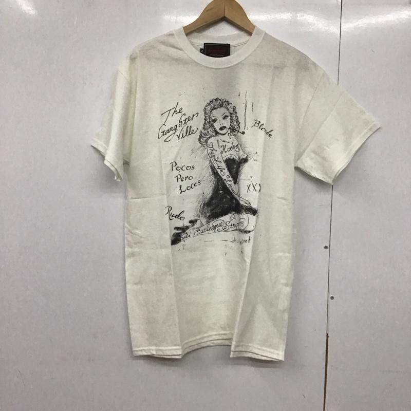 ギャングスタービル GANGSTERVILLE Tシャツ 半袖 半袖カットソー プリントTシャツ クルーネックカットソー M プリント 白 / ホワイト /  メンズ USED 古着 中古 10143451