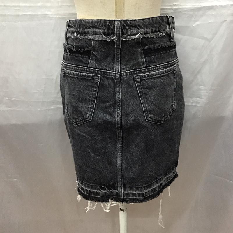 ザラベーシック ZARA BASIC スカート ひざ丈スカート デニムスカート XS 無地 黒 / ブラック /  レディース USED 古着 中古 10116769