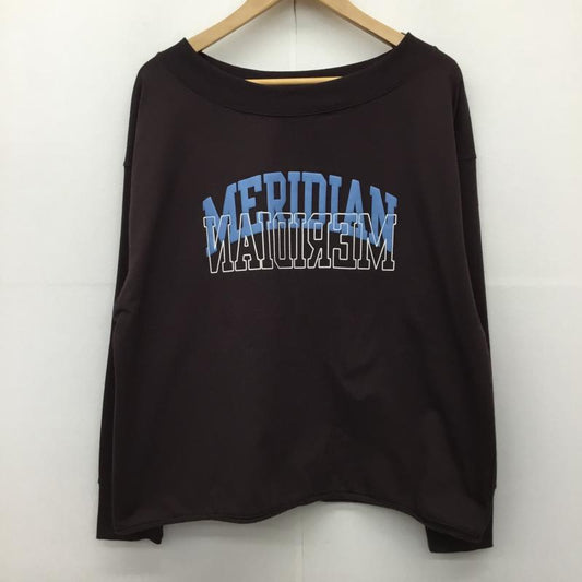 グローバルワーク GLOBAL WORK トレーナー 長袖 GW625561AD L ロゴ、文字 ダークブラウン / ダークブラウン /  レディース USED 古着 中古 10142860