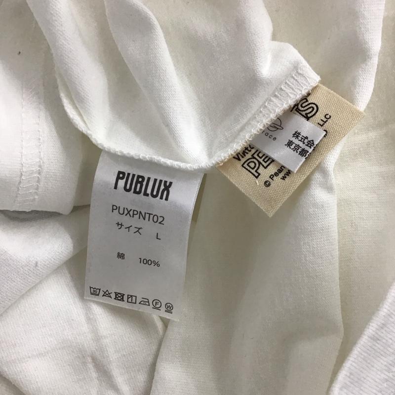 パブリュクス PUBLUX Tシャツ 半袖 スヌーピー ピーナッツ チャーリーブラウン タグ付き L キャラクター 白 / ホワイト /  メンズ USED 古着 中古 10123011