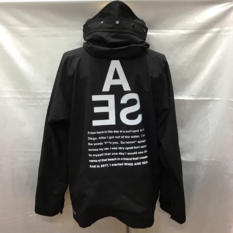 ウィンダンシー WIND AND SEA ジャケット、上着 ジャンパー、ブルゾン wds-jk-13 WATERPROOFPARKA マウンテンパーカ ジップアップジャケット アウター L ロゴ、文字 黒 / ブラック /  メンズ USED 古着 中古 10113570