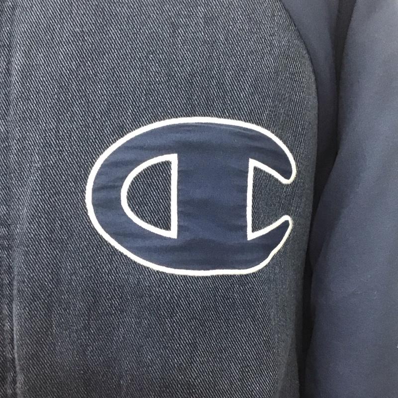 チャンピオン Champion ジャケット、上着 ジャンパー、ブルゾン C3-N610 Baseball JKT ACTION サーモライト XL ロゴ、文字 紺 / ネイビー /  メンズ USED 古着 中古 10108198