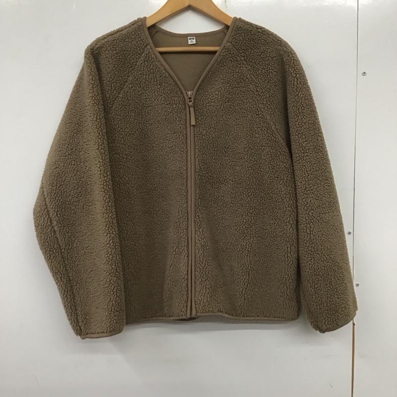 ユニクロ UNIQLO ジャケット、上着 ジャケット、ブレザー 241-439140 ソフトボアフリースVネックカーディガン ジップアップジャケット XL 無地 茶 / ブラウン /  レディース USED 古着 中古 10136441