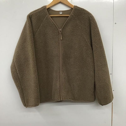 ユニクロ UNIQLO ジャケット、上着 ジャケット、ブレザー 241-439140 ソフトボアフリースVネックカーディガン ジップアップジャケット XL 無地 茶 / ブラウン /  レディース USED 古着 中古 10136441