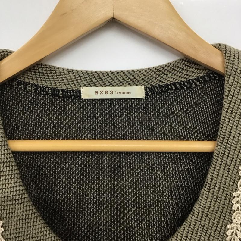 アクシーズファム axes femme カットソー 長袖 長袖カットソー プルオーバーシャツ フリルカラー M 総柄 マルチカラー / マルチカラー /  レディース USED 古着 中古 10147048