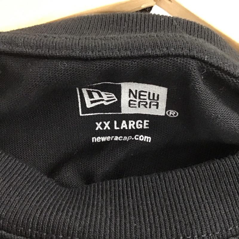 ニューエラ NEW ERA Tシャツ 半袖 半袖カットソー プリントTシャツ クルーネックカットソー XXL ロゴ、文字 黒 / ブラック /  メンズ USED 古着 中古 10130274