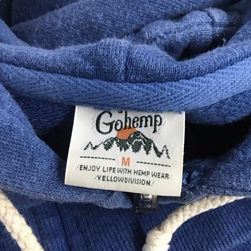 ゴーヘンプ GOHEMP パーカー 長袖 長袖パーカー ジップアップパーカー スウェット M 無地 青 / ブルー /  メンズ USED 古着 中古 10141451