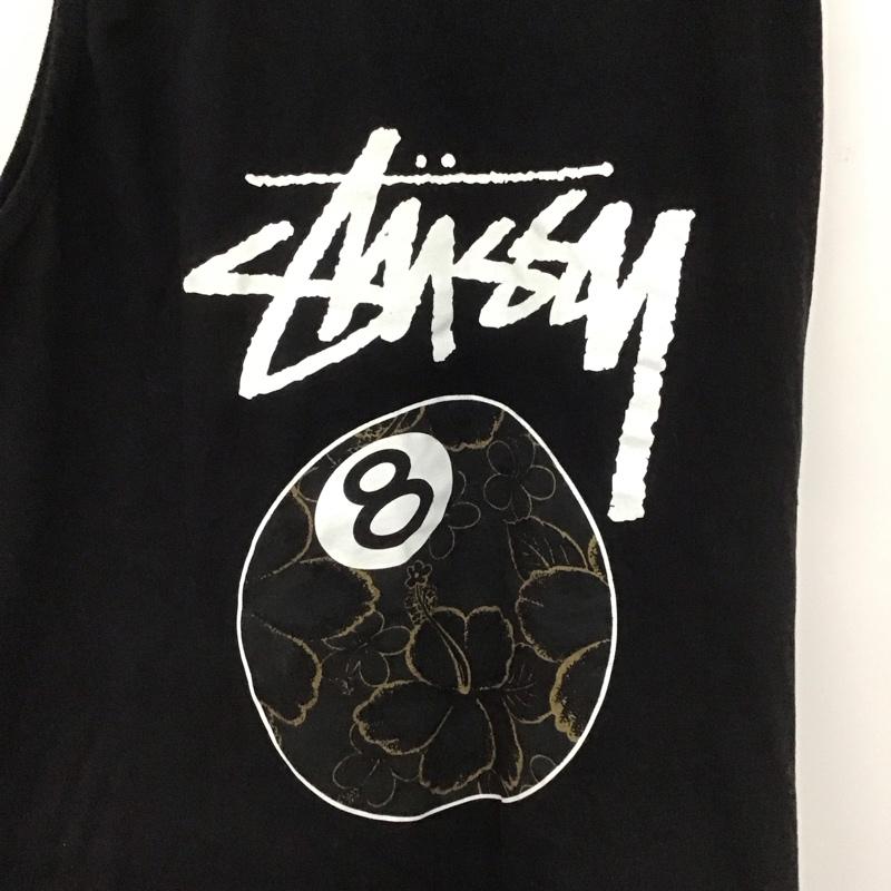 ステューシー STUSSY タンクトップ タンクトップ タンクトップ ノースリーブカットソー クルーネック XL ロゴ、文字 黒 / ブラック /  メンズ USED 古着 中古 10128660