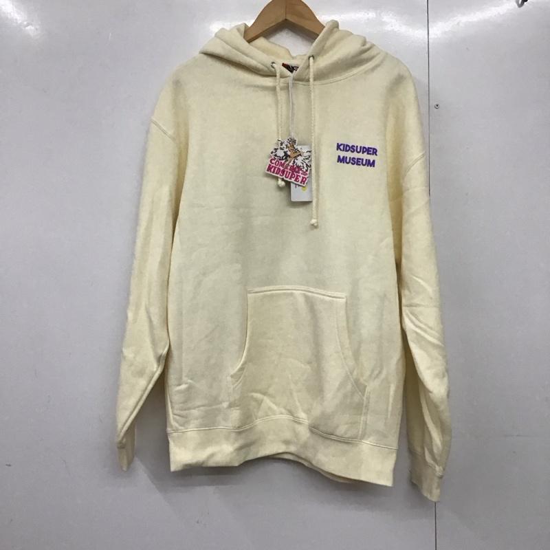 キッドスーパー KidSuper パーカー 長袖 aw23-hd-01 MuseumHoodie プルオーバーパーカー L ロゴ、文字 オフホワイト / オフホワイト /  メンズ USED 古着 中古 10144250