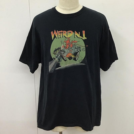 ギルダン GILDAN Tシャツ 半袖 半袖カットソー プリントTシャツ クルーネックカットソー XL プリント 紺 / ネイビー /  メンズ USED 古着 中古 10116407