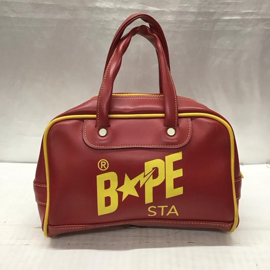 アベイシングエイプ A BATHING APE ボストンバッグ ボストンバッグ ミニボストン ハンドバッグ BAPESTA ロゴ、文字 えんじ / ワインレッド / X 橙 / オレンジ /  メンズ USED 古着 中古 10122531