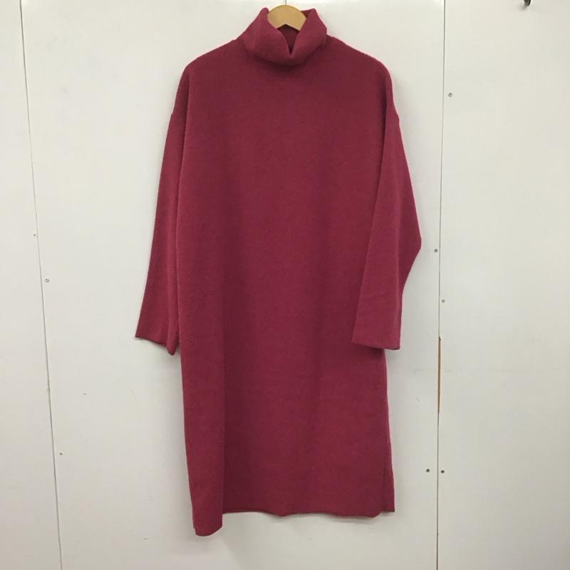 ザラ ZARA ワンピース ロングスカート 長袖ロングワンピース タートルネック M 無地 えんじ / ワインレッド /  レディース USED 古着 中古 10142046