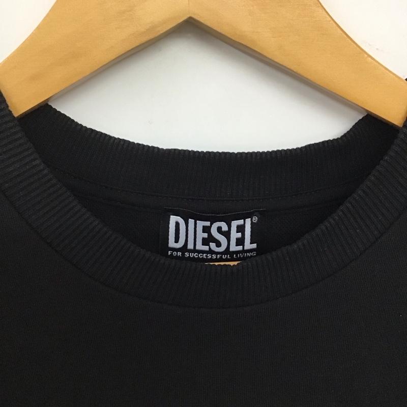 ディーゼル DIESEL Tシャツ 半袖 半袖カットソー プリントTシャツ クルーネックカットソー M ロゴ、文字 黒 / ブラック /  メンズ USED 古着 中古 10140774