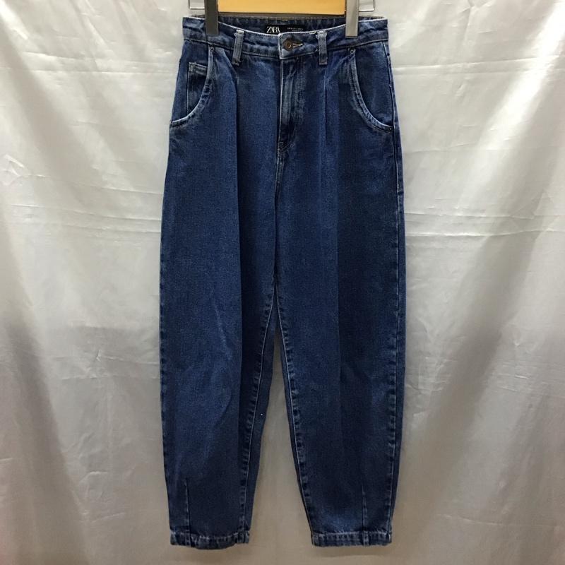 ザラ ZARA パンツ デニム、ジーンズ 6147 159 405 ワイド 無地 青 / ブルー /  レディース USED 古着 中古 10118505