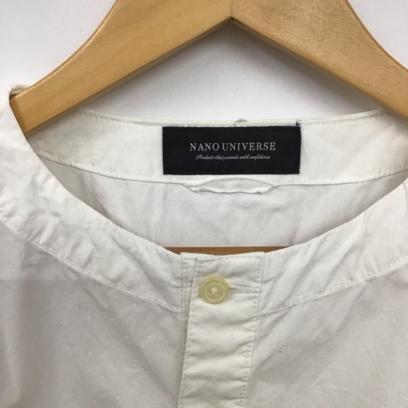 ナノユニバース nano・universe シャツ、ブラウス 長袖 長袖シャツ 無地シャツ ノーカラーシャツ M 無地 白 / ホワイト /  メンズ USED 古着 中古 10131119