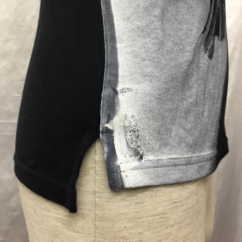 キリュウキリュウ kiryuyrik Tシャツ 半袖 半袖カットソー プリントTシャツ Vネックカットソー S プリント 黒 / ブラック /  メンズ USED 古着 中古 10120703