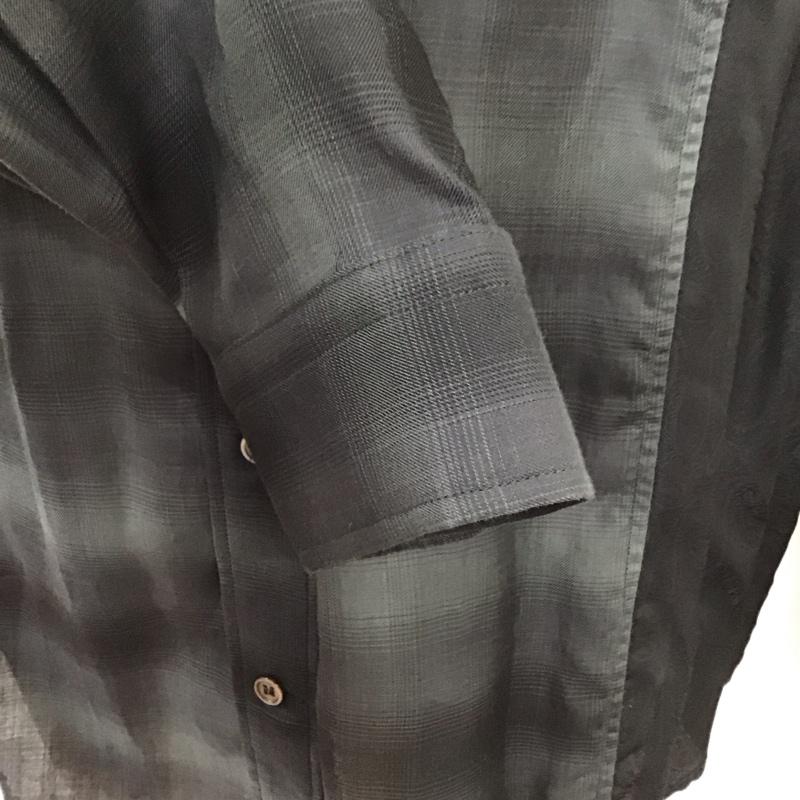 エレファントトライバルファブリックス elephant TRIBAL fabrics シャツ、ブラウス 長袖 長袖シャツ カラーシャツ ポケットシャツ 長袖カットソー チェックシャツ M チェック 灰 / グレー /  メンズ USED 古着 中古 10124531