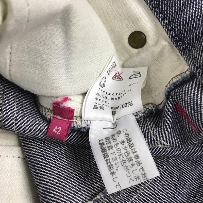 ポールスミスジーンズ Paul Smith JEANS スカート ひざ丈スカート デニム バックスリット 42 ワンポイント 紺 / ネイビー /  レディース USED 古着 中古 10115108