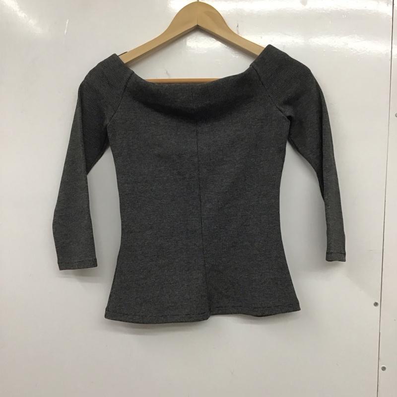 ザラ ZARA カットソー 七分袖 3644/153/803 S 無地 チャコールグレー / チャコールグレー /  レディース USED 古着 中古 10133657