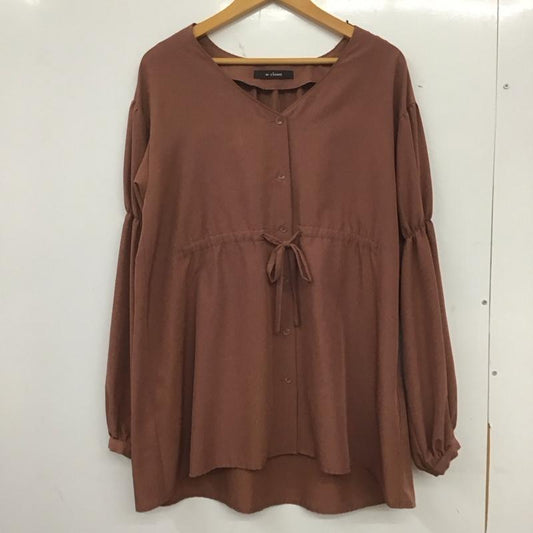 ダブルクローゼット w closet シャツ、ブラウス 長袖 FREE 無地 茶 / ブラウン /  レディース USED 古着 中古 10139343