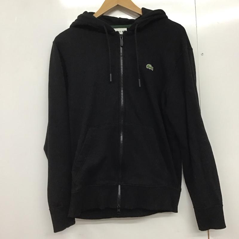 ラコステ LACOSTE パーカー 長袖 長袖ジップアップパーカー スウェットパーカー 3 ロゴ、文字 黒 / ブラック /  メンズ USED 古着 中古 10144579