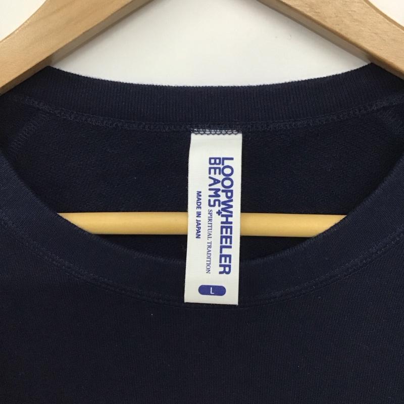 ビームス BEAMS カットソー 半袖 半袖カットソー ラグラン クルーネックカットソー loopwheeler L 無地 紺 / ネイビー /  メンズ USED 古着 中古 10131502
