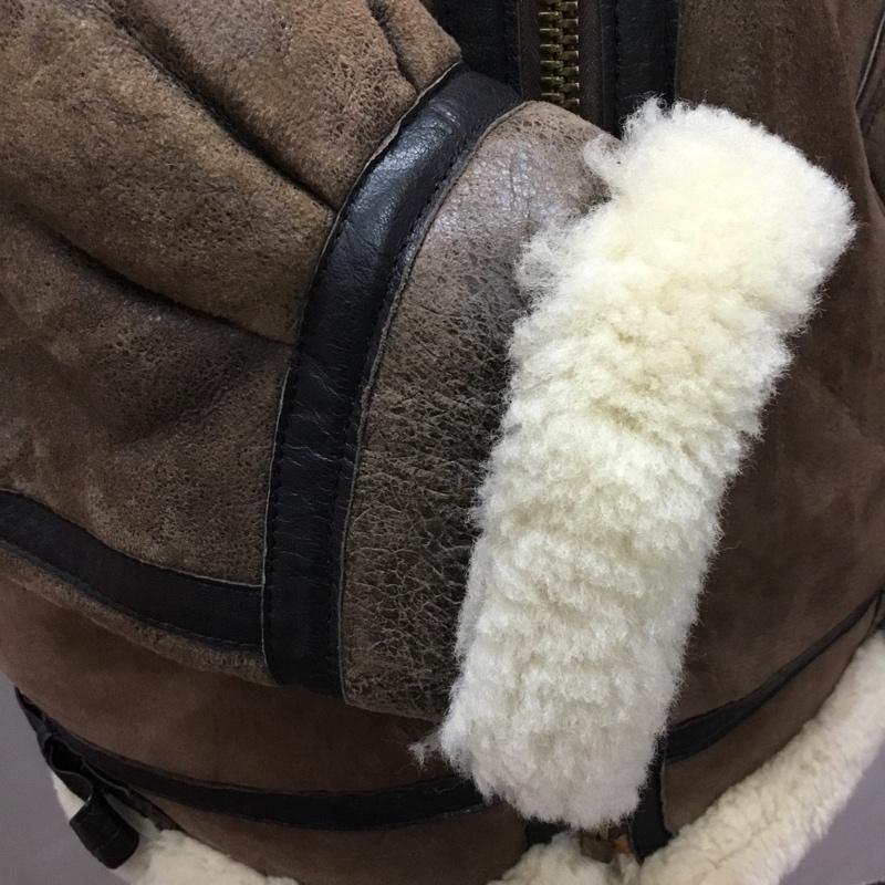 ランズエンド LANDS END ジャケット、上着 レザージャケット レザージャケット ジップアップジャケット ボアジャンパー アウター usa製 B-3ジャケット 42 無地 茶 / ブラウン /  メンズ USED 古着 中古 10111618