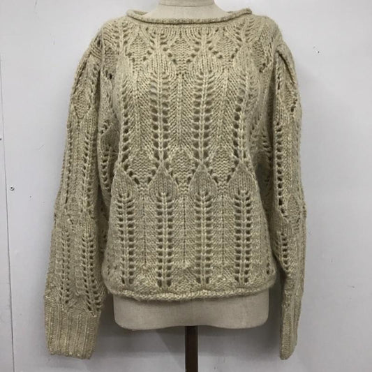 ザラ ZARA ニット、セーター 長袖 透かし編み S 無地 ベージュ / ベージュ /  レディース USED 古着 中古 10124990