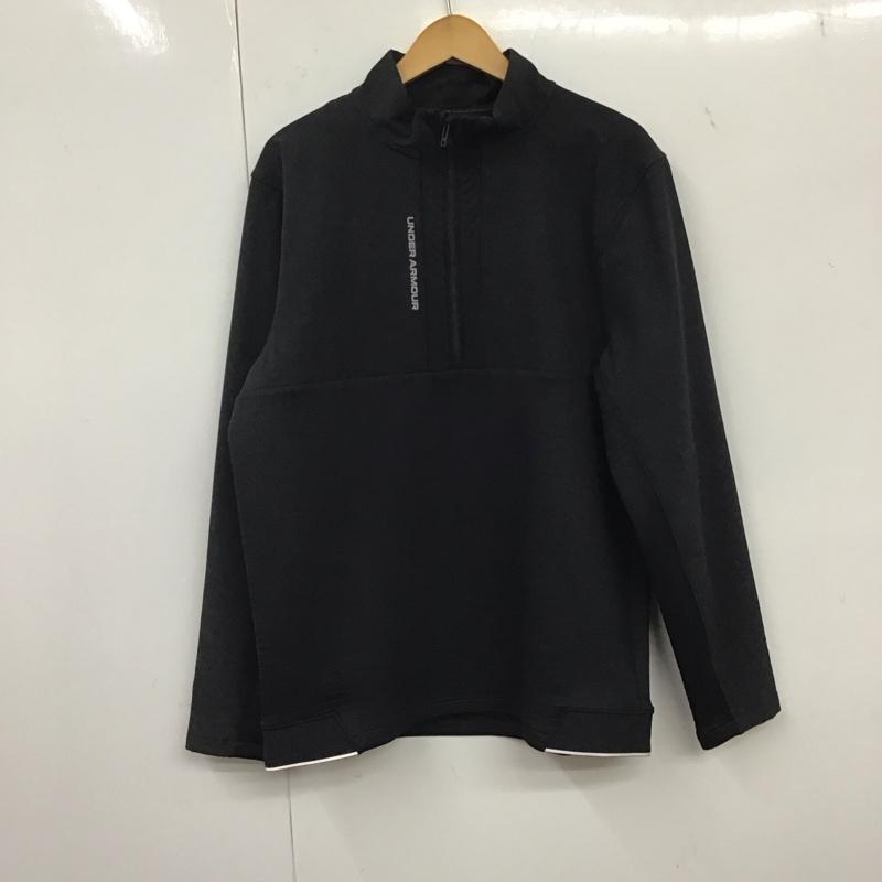 アンダーアーマー UNDER ARMOUR ジャケット、上着 ジャケット、ブレザー ハーフジップ XL 無地 黒 / ブラック /  メンズ USED 古着 中古 10134860