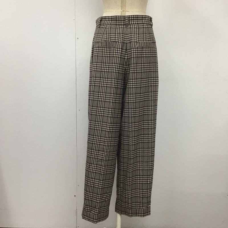 プラステ PLST パンツ スラックス 12-9406097 タックパンツ ワイドパンツ テーパードパンツ M チェック ベージュ / ベージュ / X 茶 / ブラウン / X 紺 / ネイビー /  レディース USED 古着 中古 10113018