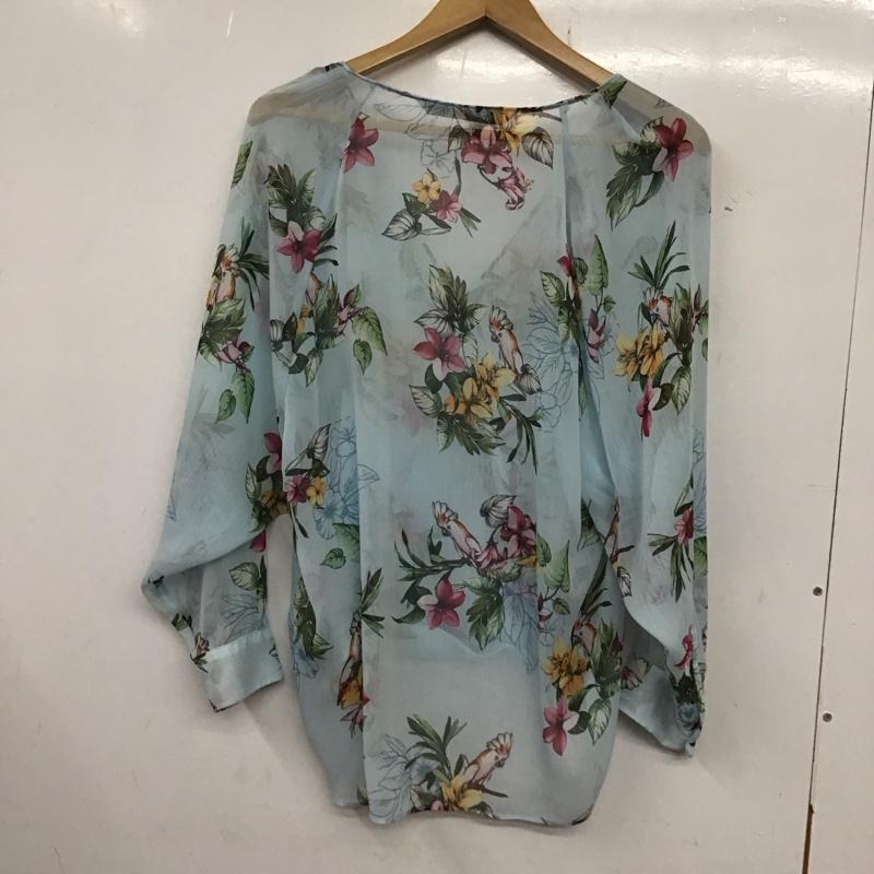 ザラ ZARA シャツ、ブラウス 長袖 XS 総柄 水色 / ライトブルー /  レディース USED 古着 中古 10136901