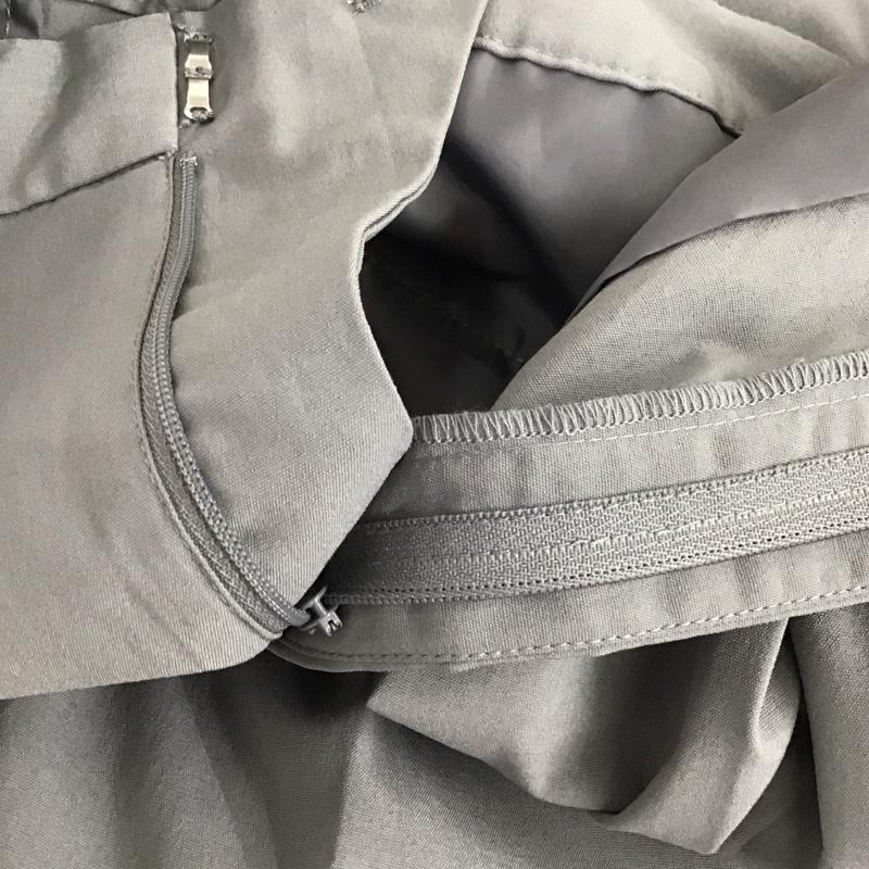 ジーナシス JEANASIS パンツ スラックス js050976cf ダブルタックワイドパンツ ワイドパンツ スラックス ストレッチ M 無地 灰 / グレー /  レディース USED 古着 中古 10132932