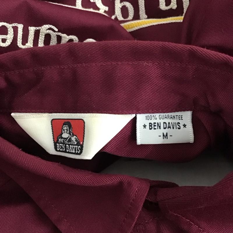 ベンデイビス BEN DAVIS シャツ、ブラウス 半袖 ワークシャツ バック刺繍 M ロゴ、文字 えんじ / ワインレッド /  メンズ USED 古着 中古 10123511