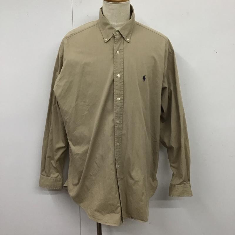 ラルフローレン RALPHLAUREN シャツ、ブラウス 長袖 ボタンダウンシャツ XL 無地 ベージュ / ベージュ /  メンズ USED 古着 中古 10123327
