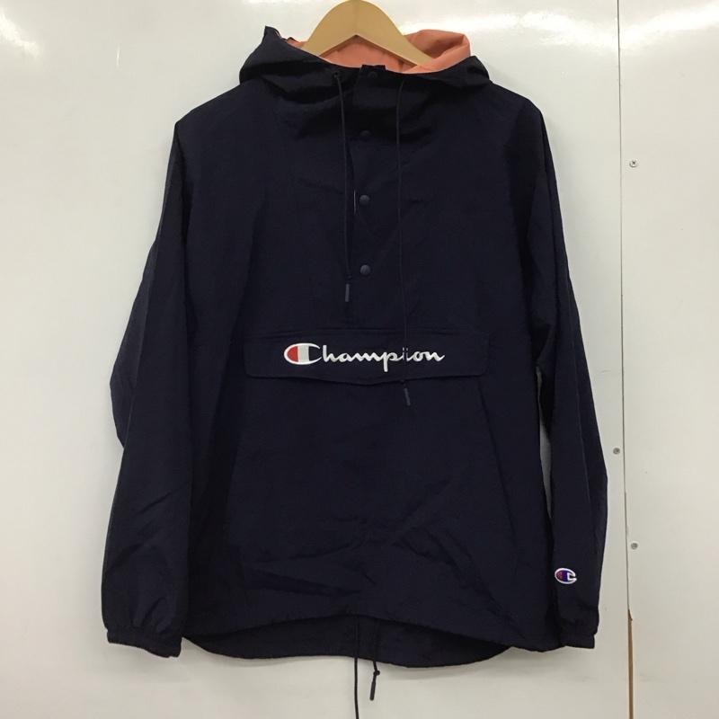 チャンピオン Champion ジャケット、上着 ジャンパー、ブルゾン cw-rsc03 ナイロンパーカー プルオーバー L ロゴ、文字 紺 / ネイビー /  レディース USED 古着 中古 10146945