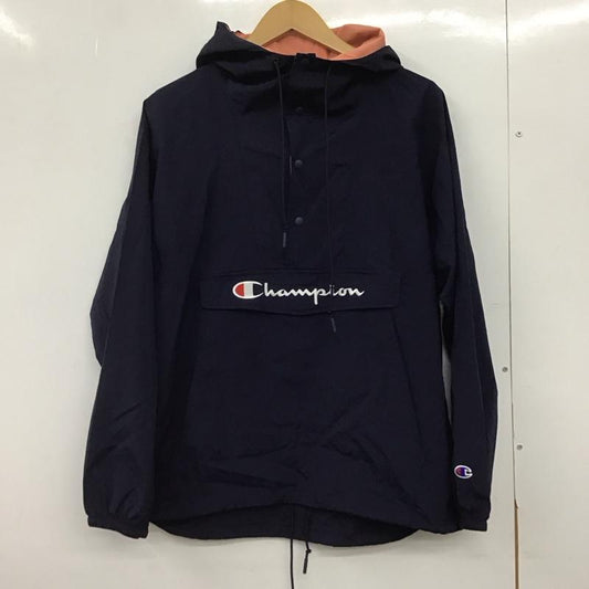 チャンピオン Champion ジャケット、上着 ジャンパー、ブルゾン cw-rsc03 ナイロンパーカー プルオーバー L ロゴ、文字 紺 / ネイビー /  レディース USED 古着 中古 10146945