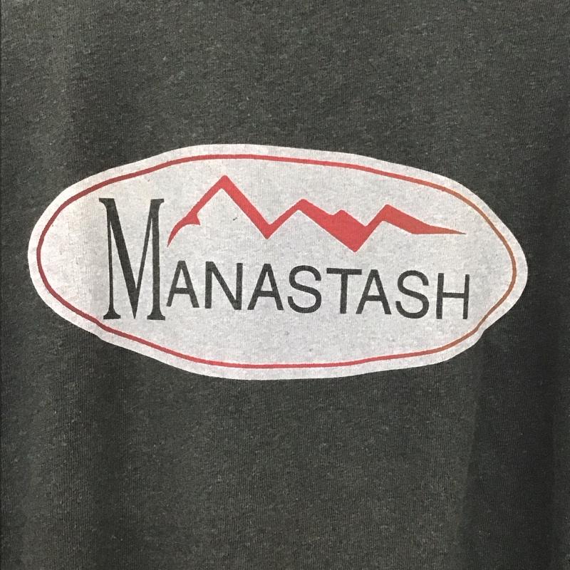 マナスタッシュ MANASTASH カットソー 長袖 長袖カットソー クルーネックカットソー プリントカットソー M ロゴ、文字 緑 / グリーン /  メンズ USED 古着 中古 10133194