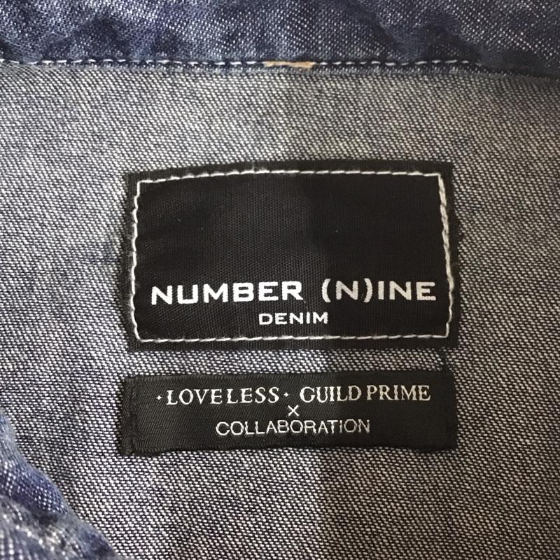 ナンバーナイン NUMBER (N)INE シャツ、ブラウス 長袖 長袖シャツ カジュアルシャツ カラーシャツ ダメージ加工 L 無地 インディゴ / インディゴ /  メンズ USED 古着 中古 10107747