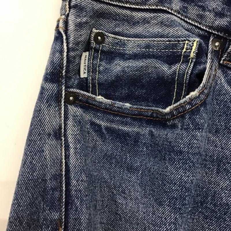 ノーティカ NAUTICA パンツ デニム、ジーンズ デニムパンツ ワイドパンツ カジュアルパンツ L 無地 インディゴ / インディゴ /  メンズ USED 古着 中古 10137516
